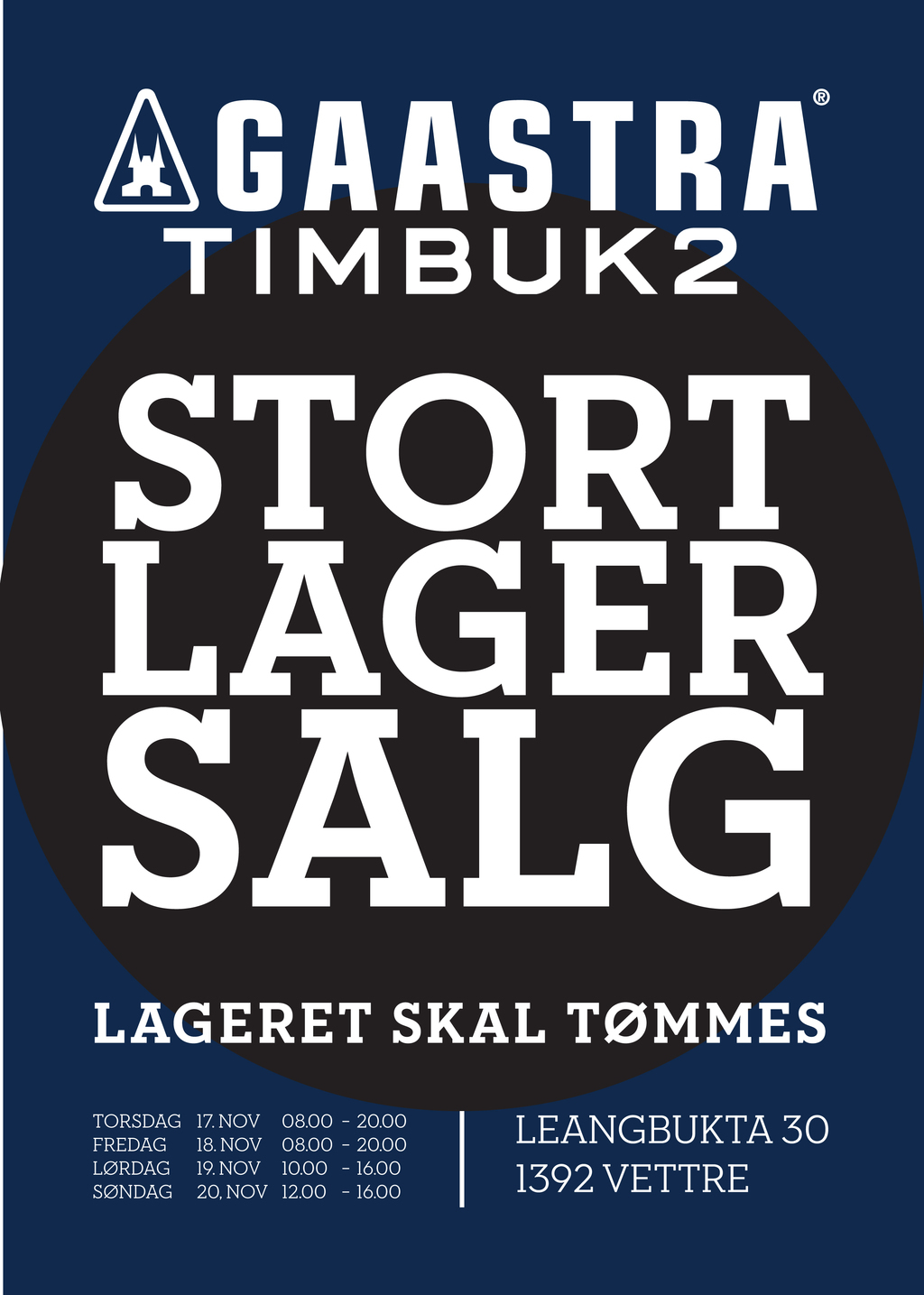 Lagersalg torsdag til s ndag